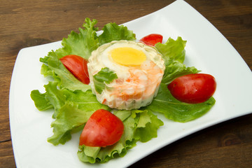 tartina con gamberi e uova