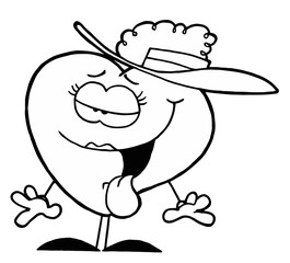 Outline Of A Female Heart With A Crush