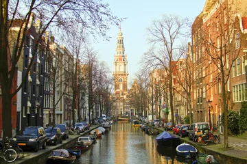 Plexiglas foto achterwand Amsterdam with the Zuiderkerk in the Netherlands © Nataraj