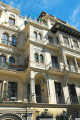 Fototapeta na wymiar Typical Spanish Building in Malaga in Andalucia Spain