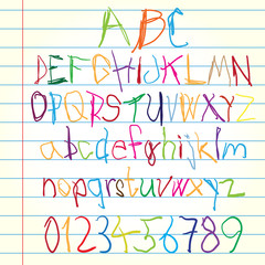 Illustration of colored alphabet
