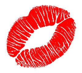 Fototapeta premium Kussmund auf weiss