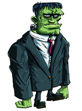 Cartoon Frankenstein moster as a boss