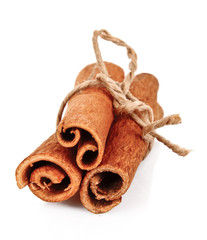 Cinnamon bark isolated on white