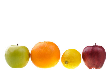 apples, orange and lemon