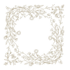 Sketch of floral frame for your design