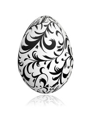 Easter egg with floral ornament for your design
