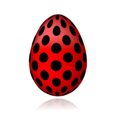 Red egg in black peas for your design