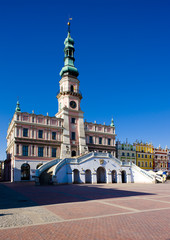 Fototapeta na wymiar Town Hall, Main Square (Rynek Wielki), Zamosc, Poland