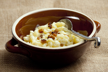 halusky with bryndza cheese (Slovakian cuisine)