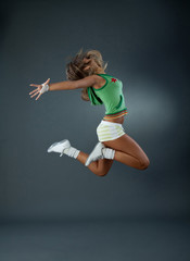 modern ballet dancer jumping