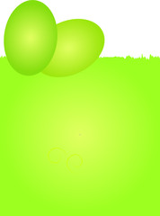 Grüne Oster Karte mit Ostereiern