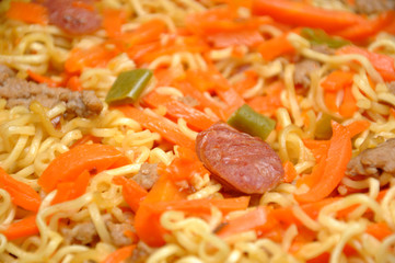 Chinese style chop noodle background