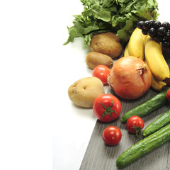 Vegetables on white background
