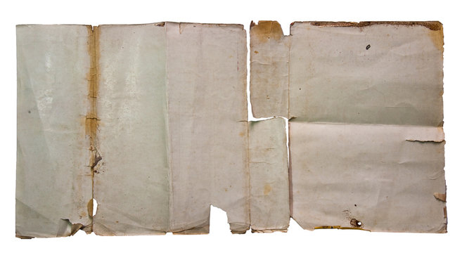 The Old paper isolated on white background