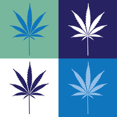 four cannabis leaf illustration