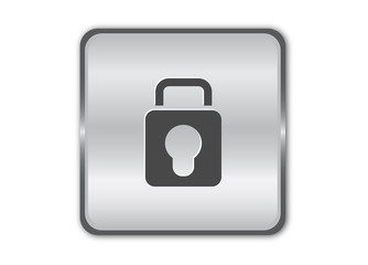 Chrome secure button vector