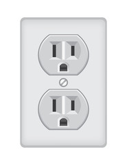 U.S. electric household outlet isolated - illustration
