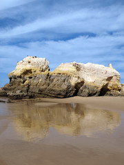 Fototapeta premium Colorful rock cliffs of the Algarve in Portugal