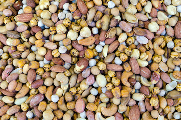 Mix of dried salted nuts