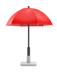 Red ubrella isolated on white background