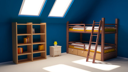 child room on attic