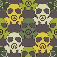 Gas mask  - seamless pattern