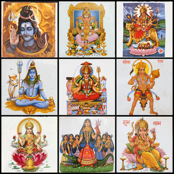 collage with deities