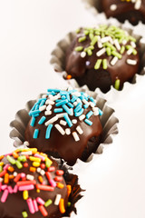 Colorful chocolate dessert decoration