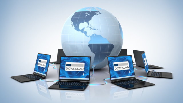 Global downloading 3d animation