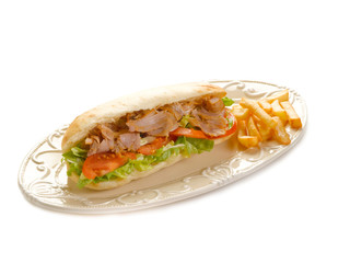 kebap sandwich on dish