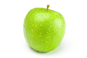 apple with water drops isolated on white