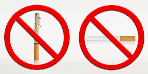 Set of 2 non smoking cigarette icon
