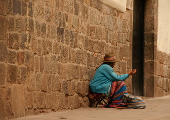 Bettlerin in Cusco