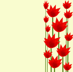 czerwone tulipany - obrazy, fototapety, plakaty