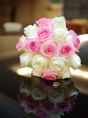 Wedding bunch. Shallow deep field. Focus on a flowers