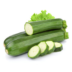 zucchini courgette decorated with green leaf lettuce