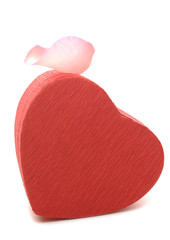 Red Heart-shaped Gift Box with Rose petal