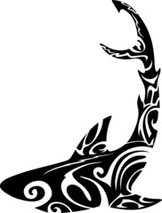 Naklejka premium Squalo Tatuaggio Sagoma Astratta-Shark Tattoo-Vector