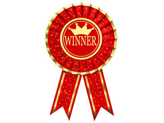 Ribbon award with labeled winner