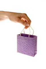 pochette cadeau violette