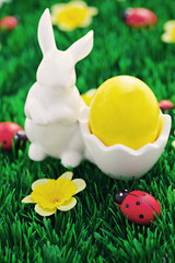 Easter eggs in green