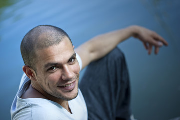 jeune homme, beau, mâle, garçon, virilité, sourire, adulte