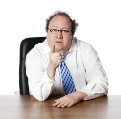 businessman autoritaire mettant en garde