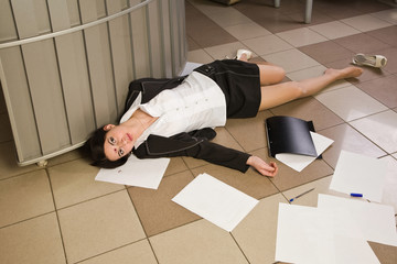 Crime scene in a office
