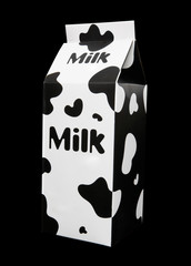 Milk Carton Over Black