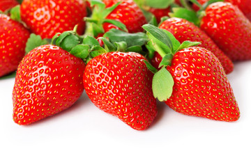 Bright juicy fresh strawberries