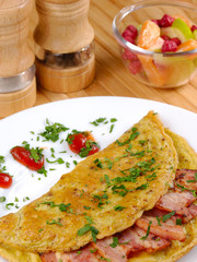 Omelet with bacon