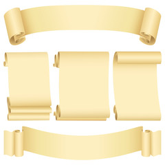 Grunge banners  and scrolls set (vector, CMYK)