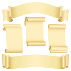 Grunge banners  and scrolls set (vector, CMYK)